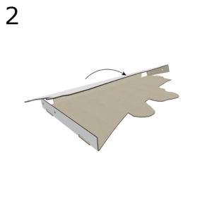 Fold header panel over, folding internal side panels upwards.