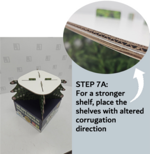 7. Place the first 2x Shelves